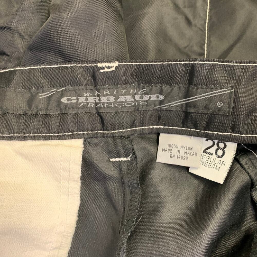 MARITHE+FRANCOIS GIRBAUD 28 Black White Nylon Contrast Stitch Cargo Casual Pants - Picture 5 of 5